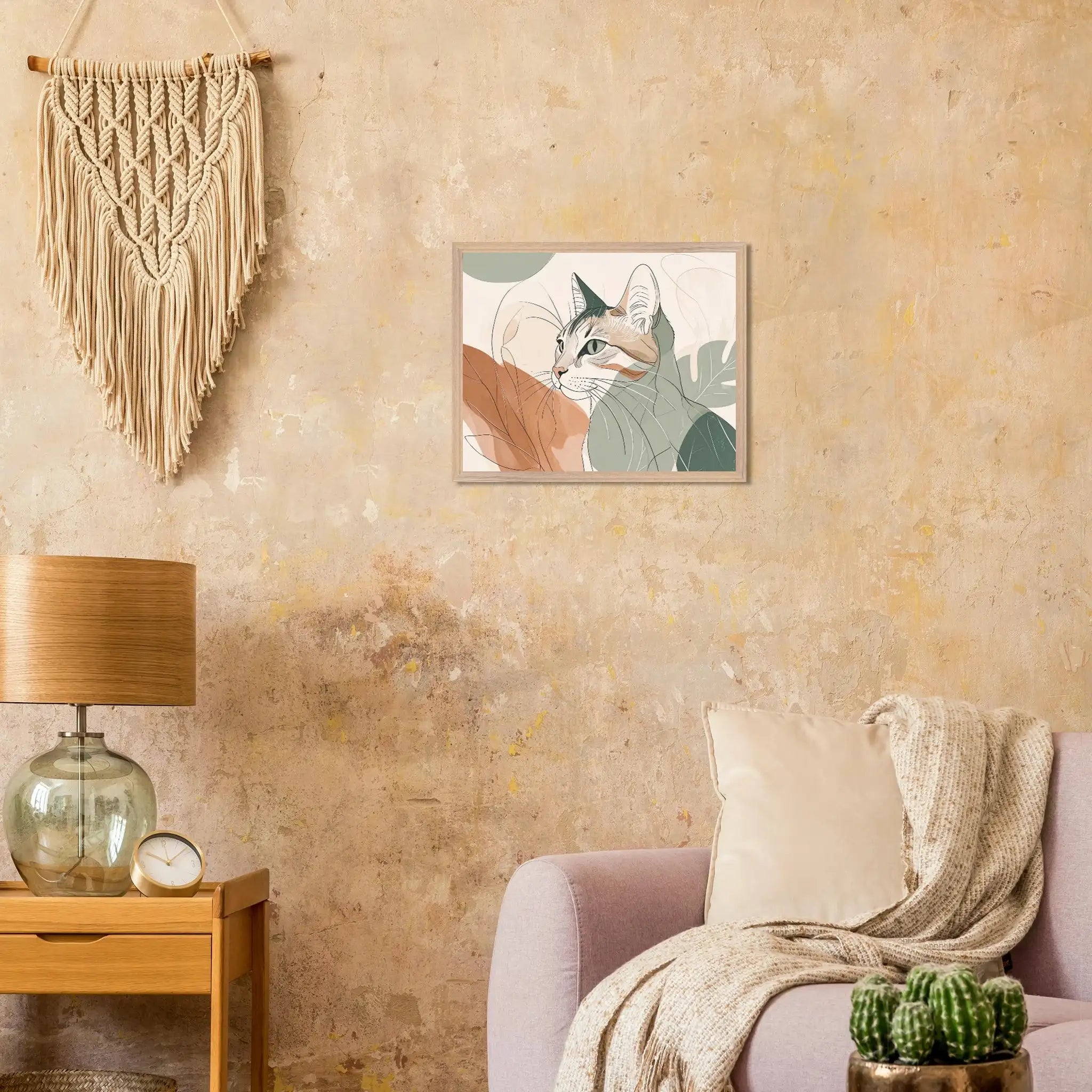 Katzen Kunstdruck Wandbild – Premium Poster mit Holzrahmen-petllective