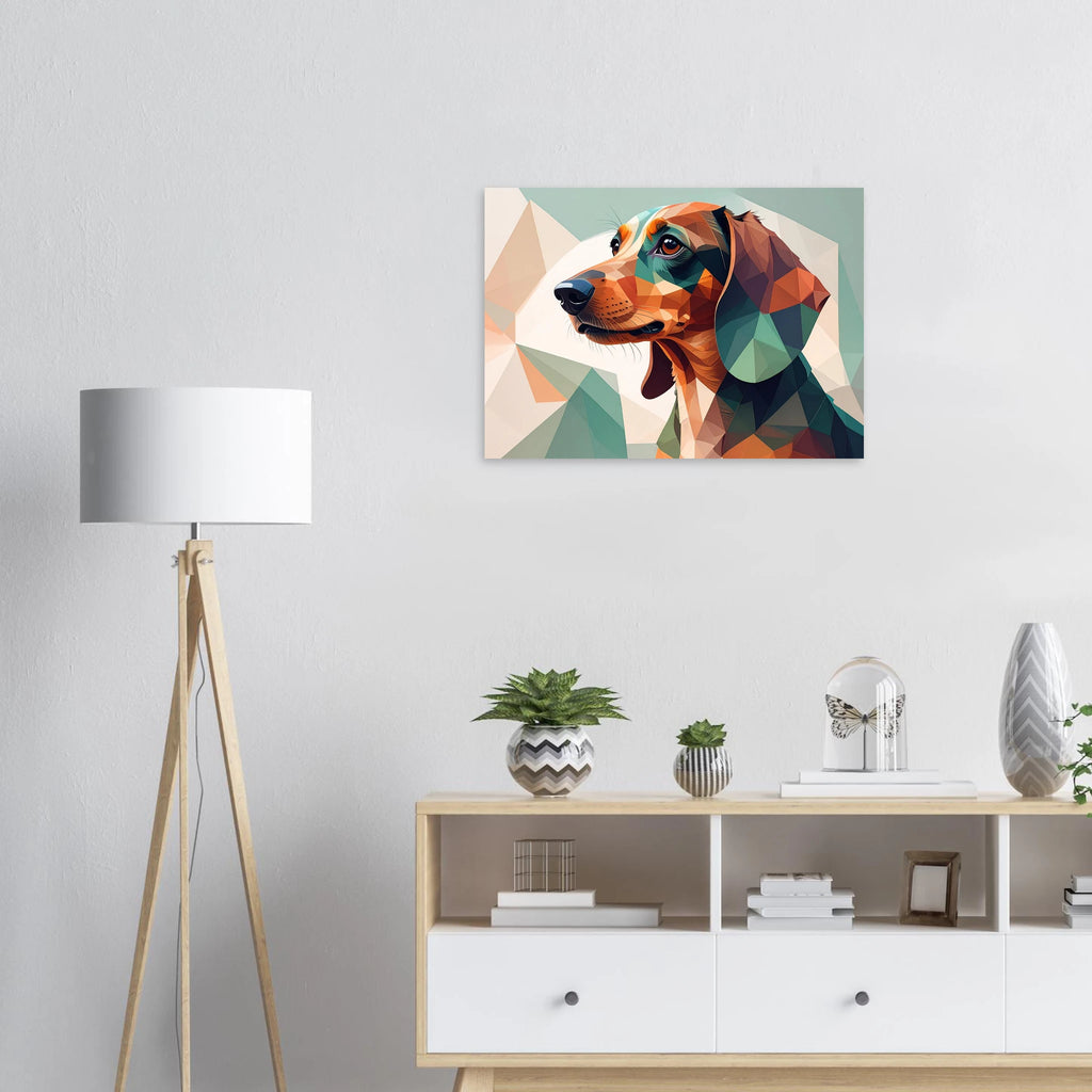 Dackel Kunstdruck Wandbild – Geometrisches Hunde Poster Fine Art-petllective