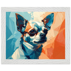 Chihuahua Geometrische Pop-Art: Premium-Poster aus halbmattem Premium-Papier mit Holzrahmen-petllective