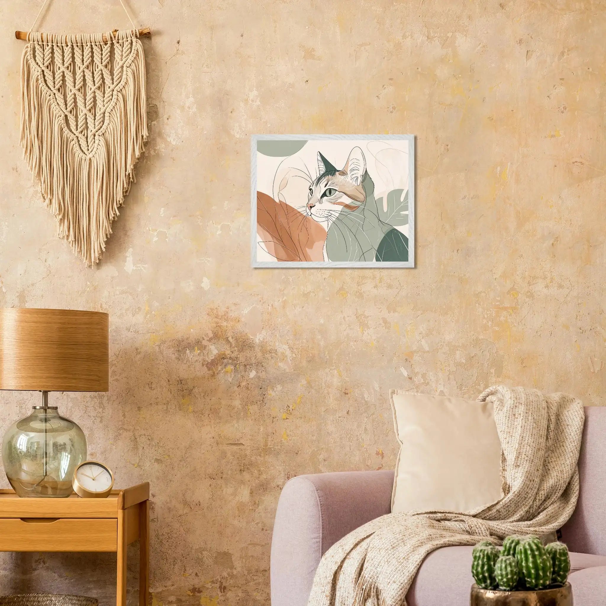 Katzen Kunstdruck Wandbild – Premium Poster mit Holzrahmen-petllective