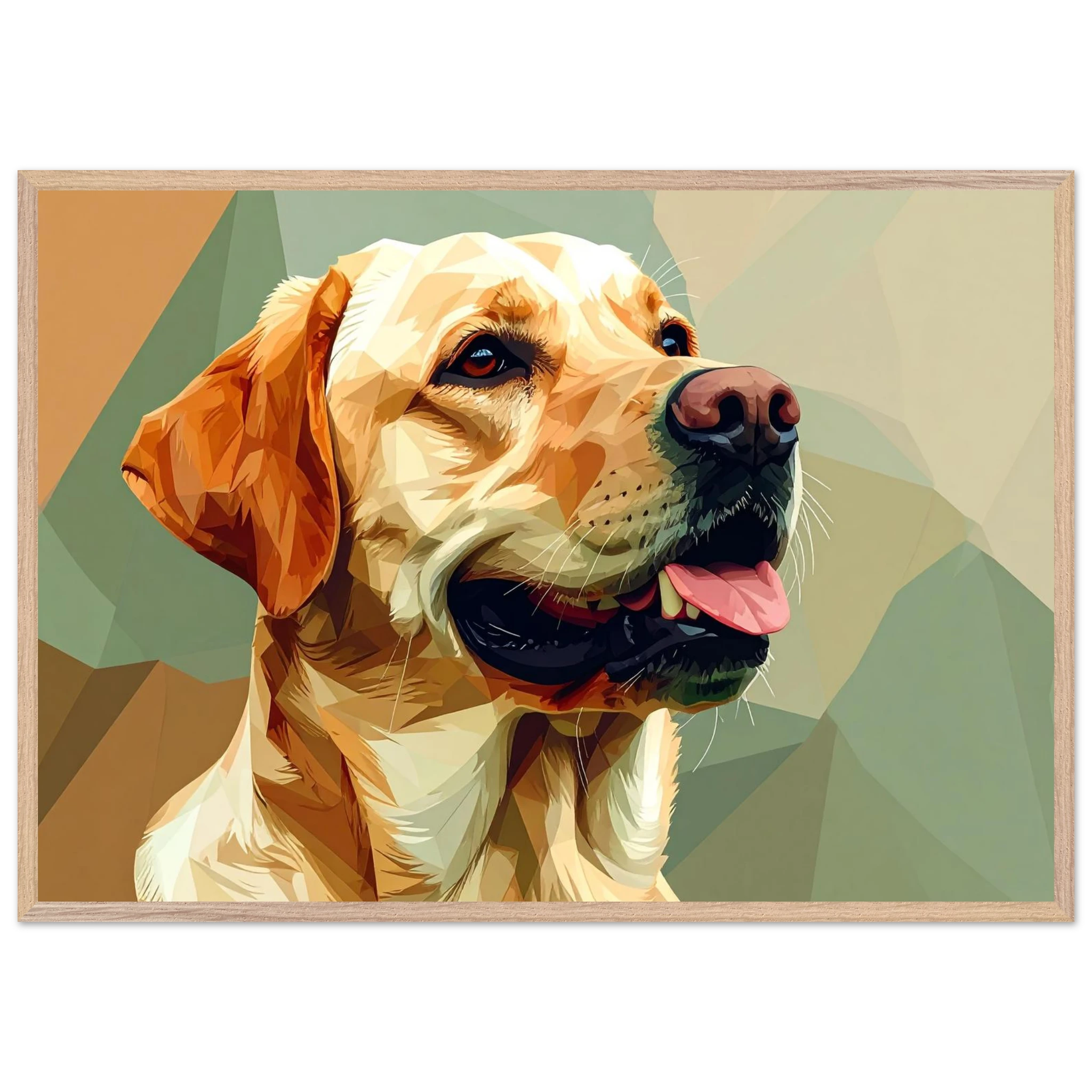 Abstrakter Labrador: Gerahmtes Premium-Poster in facettenreichen Farben – Dein perfekter Wandschmuck-petllective