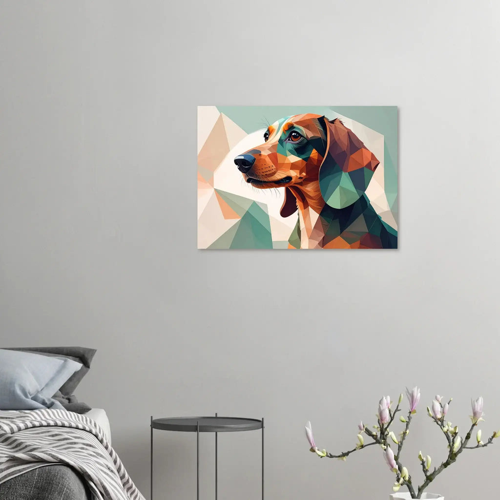 Dackel Kunstdruck Wandbild – Geometrisches Hunde Poster Fine Art-petllective
