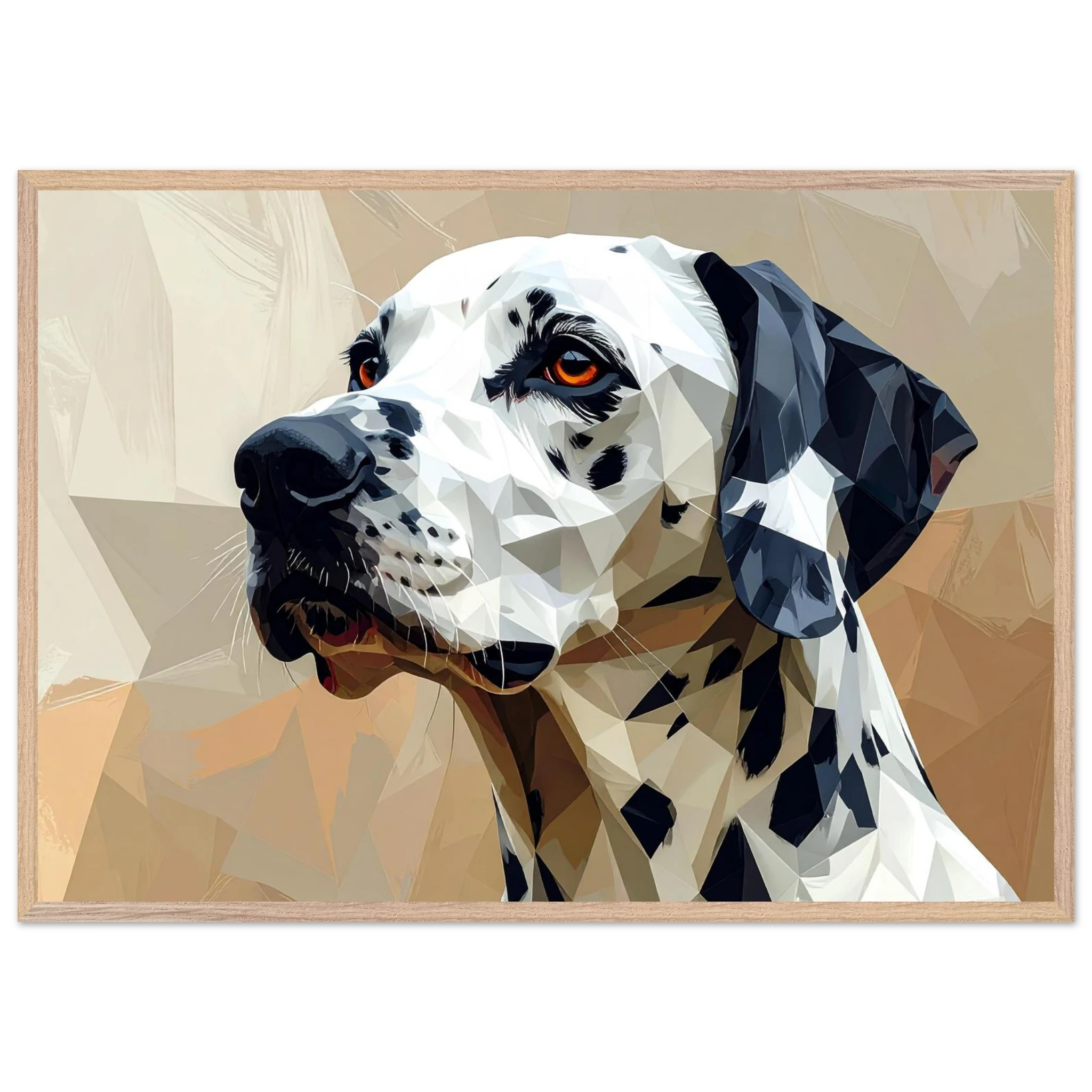 Geometrisches Dalmatiner Kunst-Poster – Gerahmt, für Modernes Interieur mit Charakter-petllective