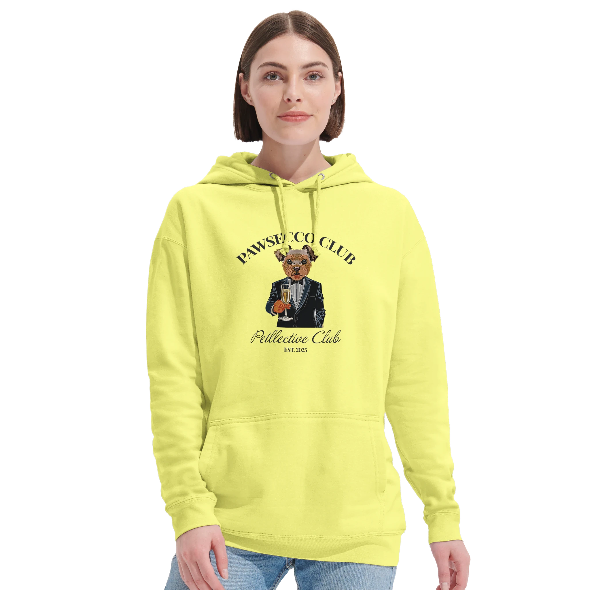 Hoodie „Pawsecco Club“ – Unisex Kapuzenpullover aus Bio-Baumwolle-petllective