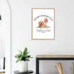 Retriever Rosé Club Wandbild – Hund Illustration im Premium Holzrahmen-petllective