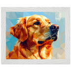 Golden Retriever im Mosaik-Stil: Premium-Poster mit Holzrahmen – für dein Zuhause in verschiedenen Größen & Rahmenfarben-petllective