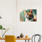 Geometrische Katze Kunstdruck Wandbild – Abstraktes Low-Poly Poster-petllective