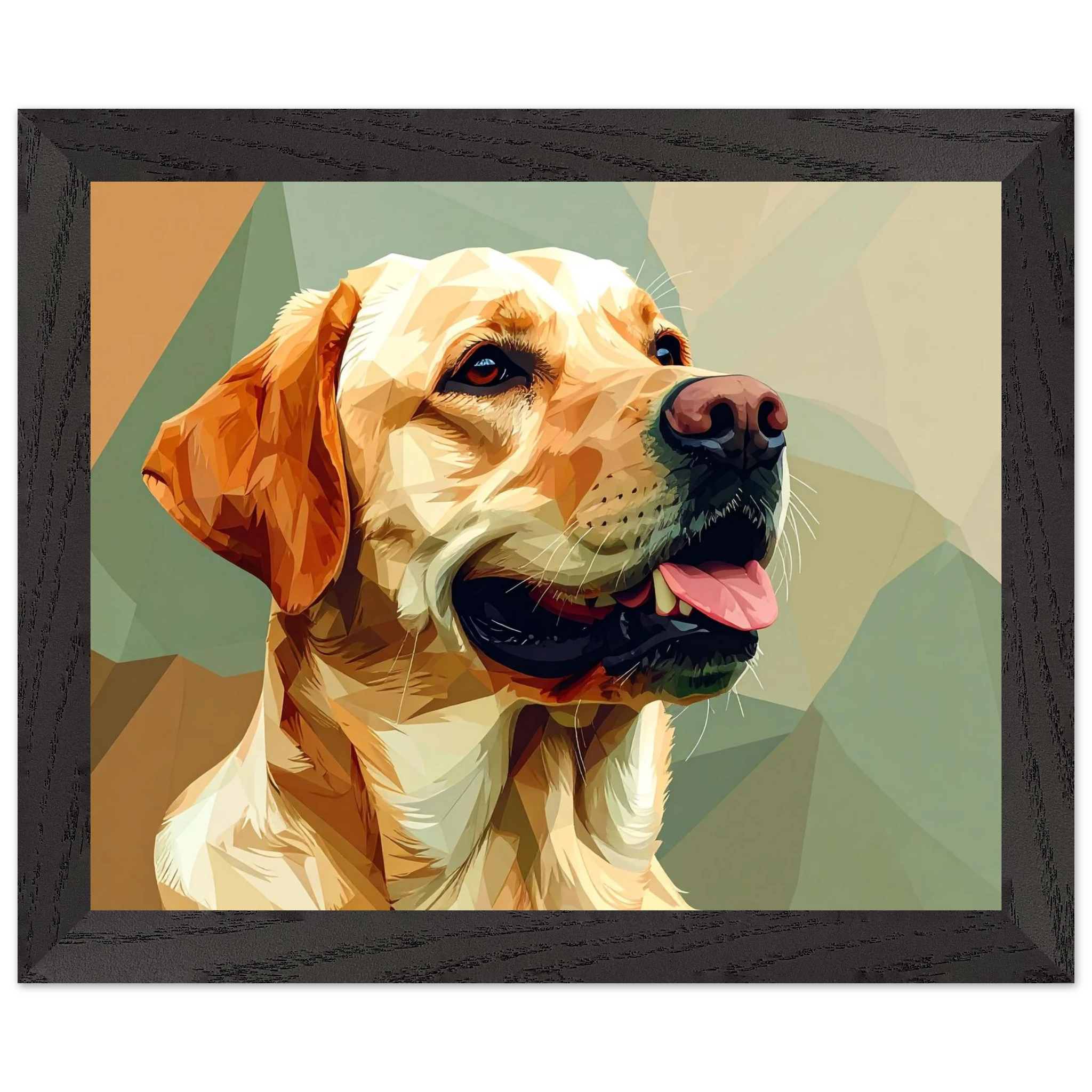 Abstrakter Labrador: Gerahmtes Premium-Poster in facettenreichen Farben – Dein perfekter Wandschmuck-petllective