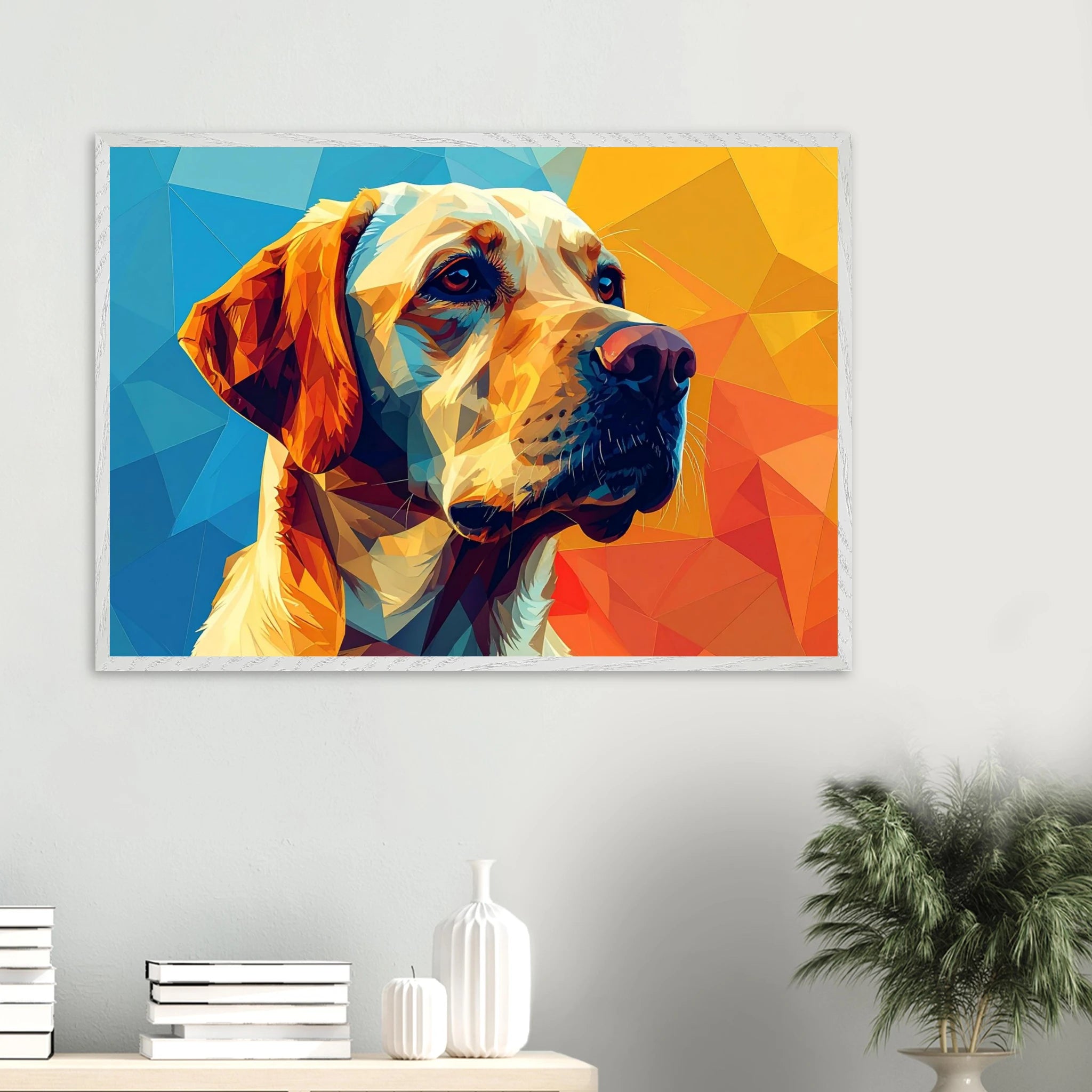 Labrador-Retriever-Portrait: Premium-Poster aus halbmattem Premium-Papier mit Holzrahmen-petllective