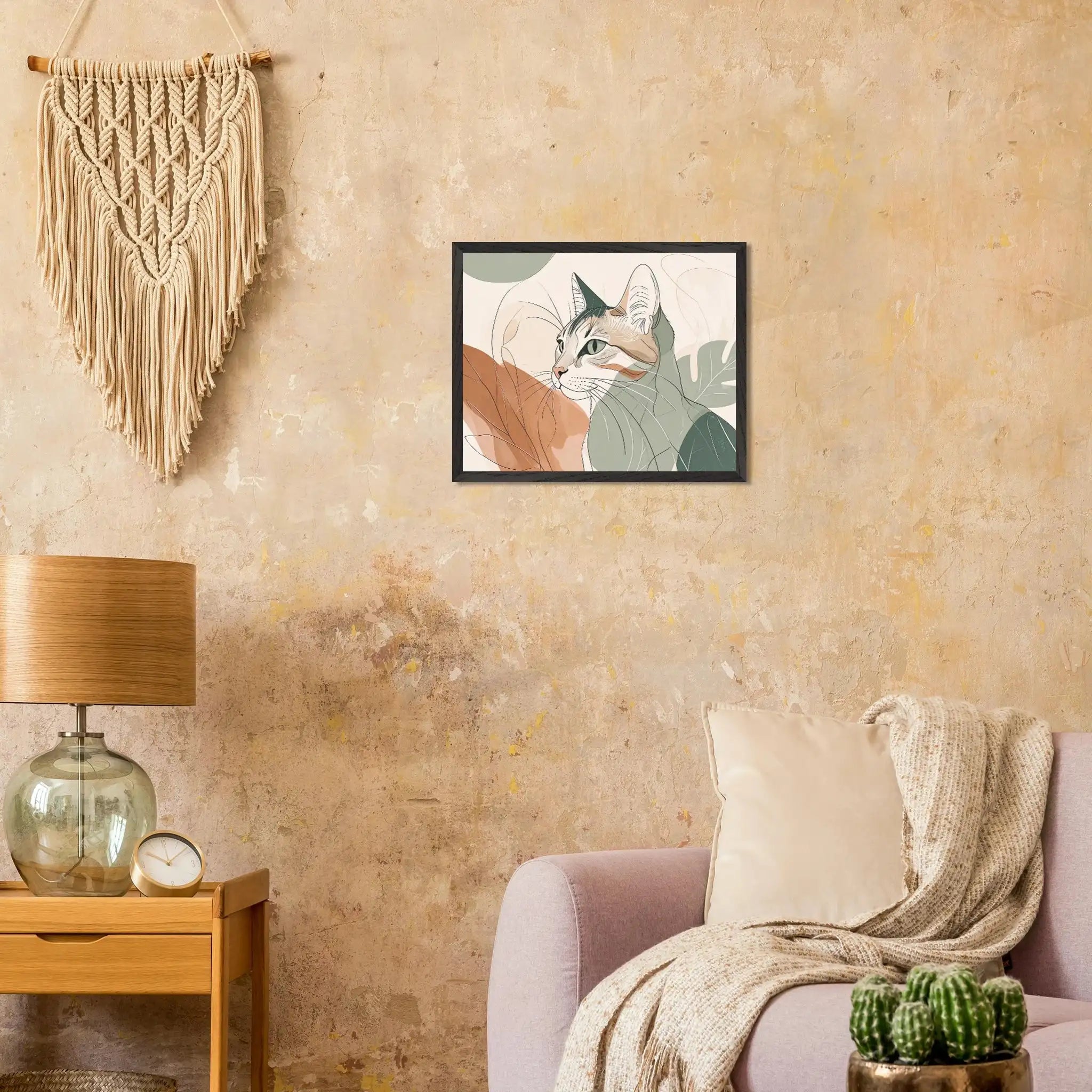 Katzen Kunstdruck Wandbild – Premium Poster mit Holzrahmen-petllective