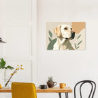 Minimalist Labrador Retriever Kunstdruck: Elegante Haustierporträts in sanften Farben-petllective