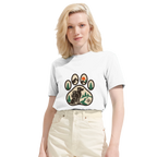 Unisex T-Shirt aus Baumwolle mit Hundepfoten-Design-petllective
