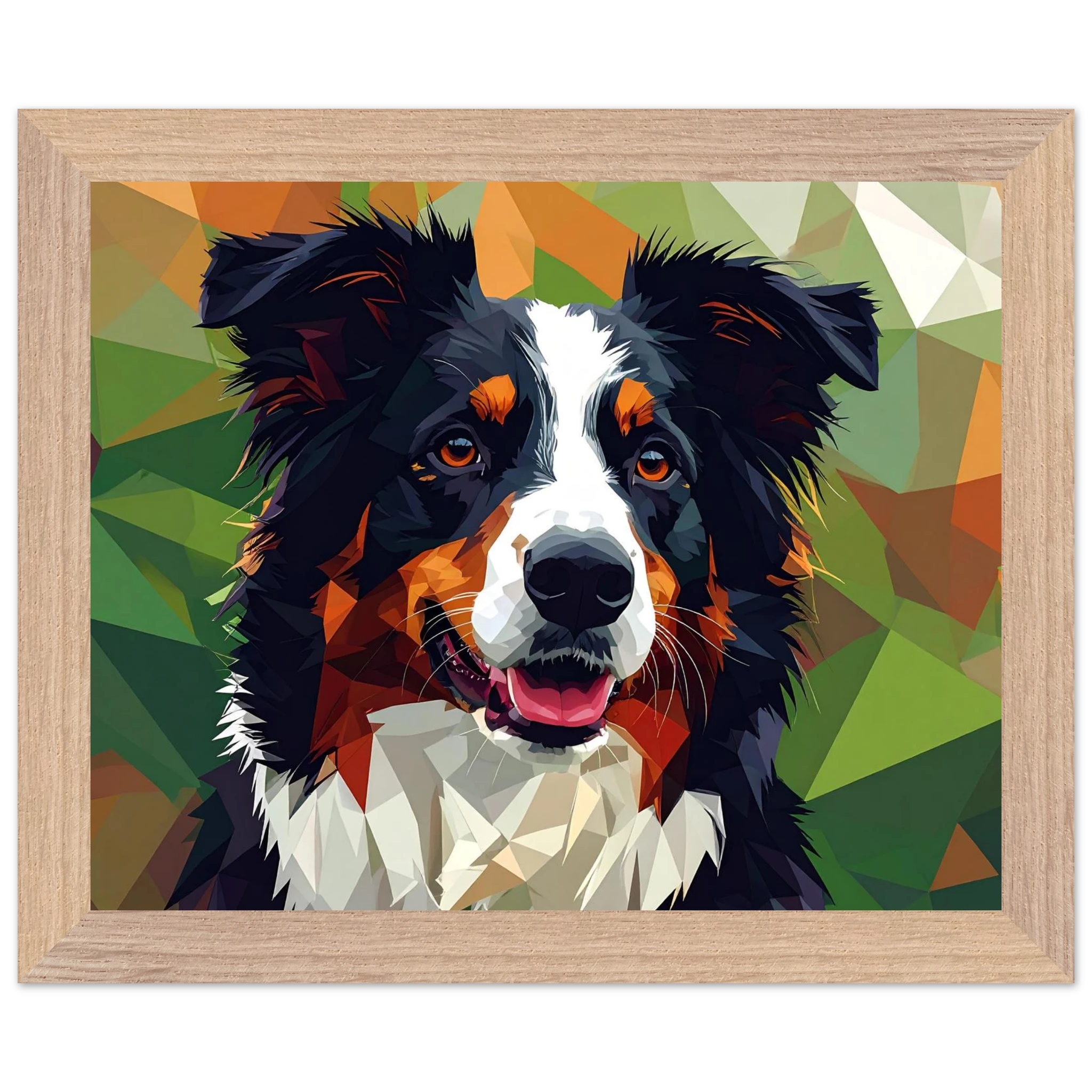 Abstrakter Border Collie Premium-Poster – Lebendige Tierkunst für Ihr Zuhause mit Rahmen nach Wahl-petllective