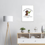 Wandbild Dackel Illustration „The Pawtini Club“ – Premium Poster mit Holzrahmen-petllective