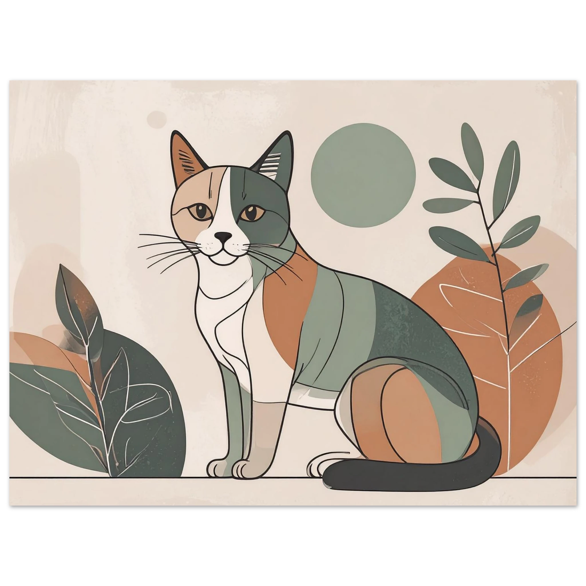 Katzen Kunstdruck Wandbild – Moderner Fine Art Posterprint-petllective
