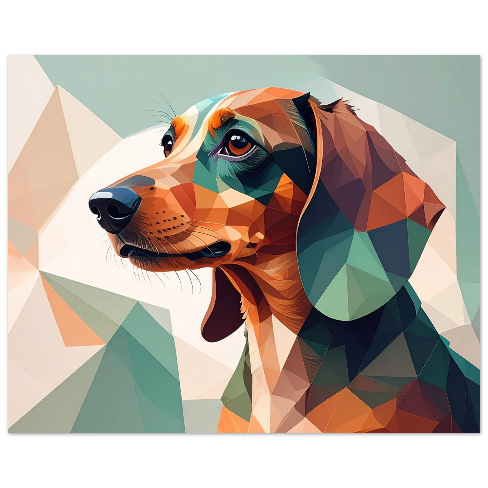 Dackel Kunstdruck Wandbild – Geometrisches Hunde Poster Fine Art-petllective