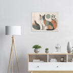 Katzen Wandbild im Scandi-Style – Premium Poster mit Holzrahmen-petllective