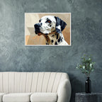 Geometrisches Dalmatiner Kunst-Poster – Gerahmt, für Modernes Interieur mit Charakter-petllective