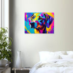 Bunter Hund Pop Art Kunstdruck – Modernes Wandbild für Tierfreunde-petllective