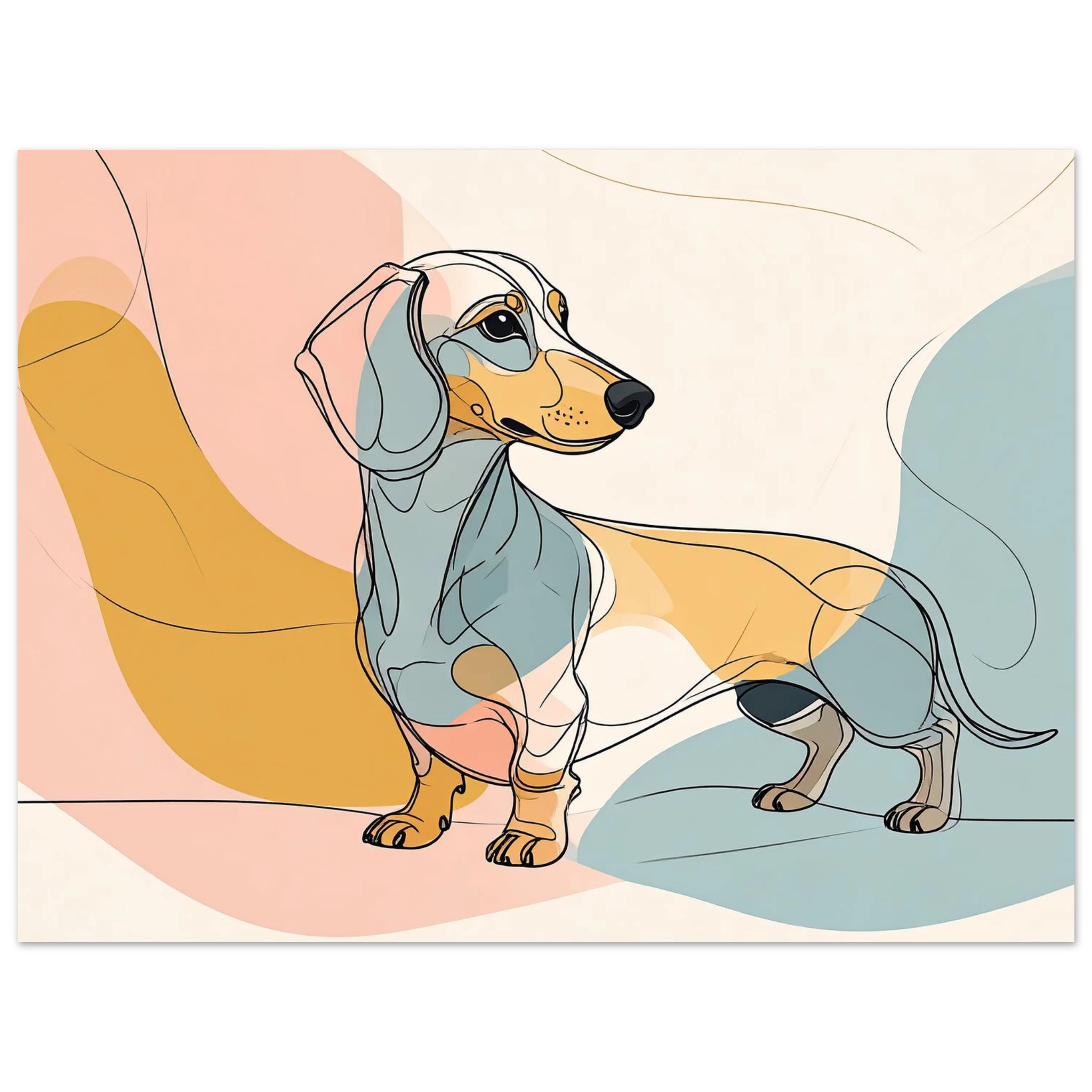 Dackel Illustration Kunstdruck Wandbild – Fine Art Poster-petllective