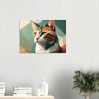 Geometrische Katze Kunstdruck Wandbild – Abstraktes Low-Poly Poster-petllective