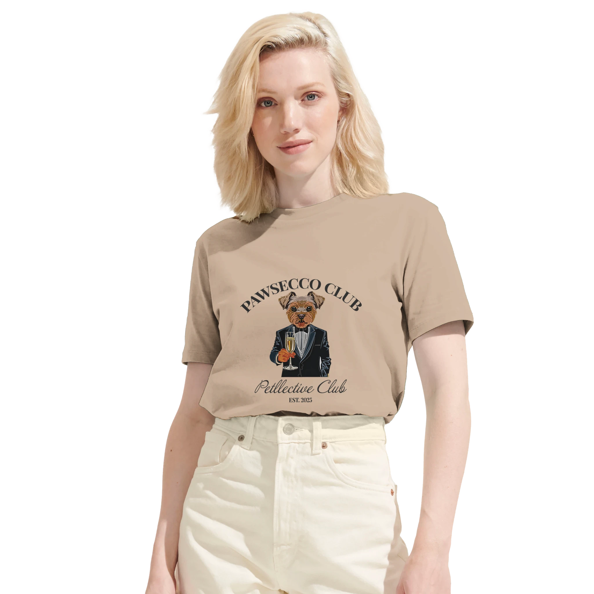 Unisex Bio-Baumwoll T-Shirt „Pawsecco Club“ – Petllective Club Edition-petllective
