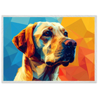 Labrador-Retriever-Portrait: Premium-Poster aus halbmattem Premium-Papier mit Holzrahmen-petllective
