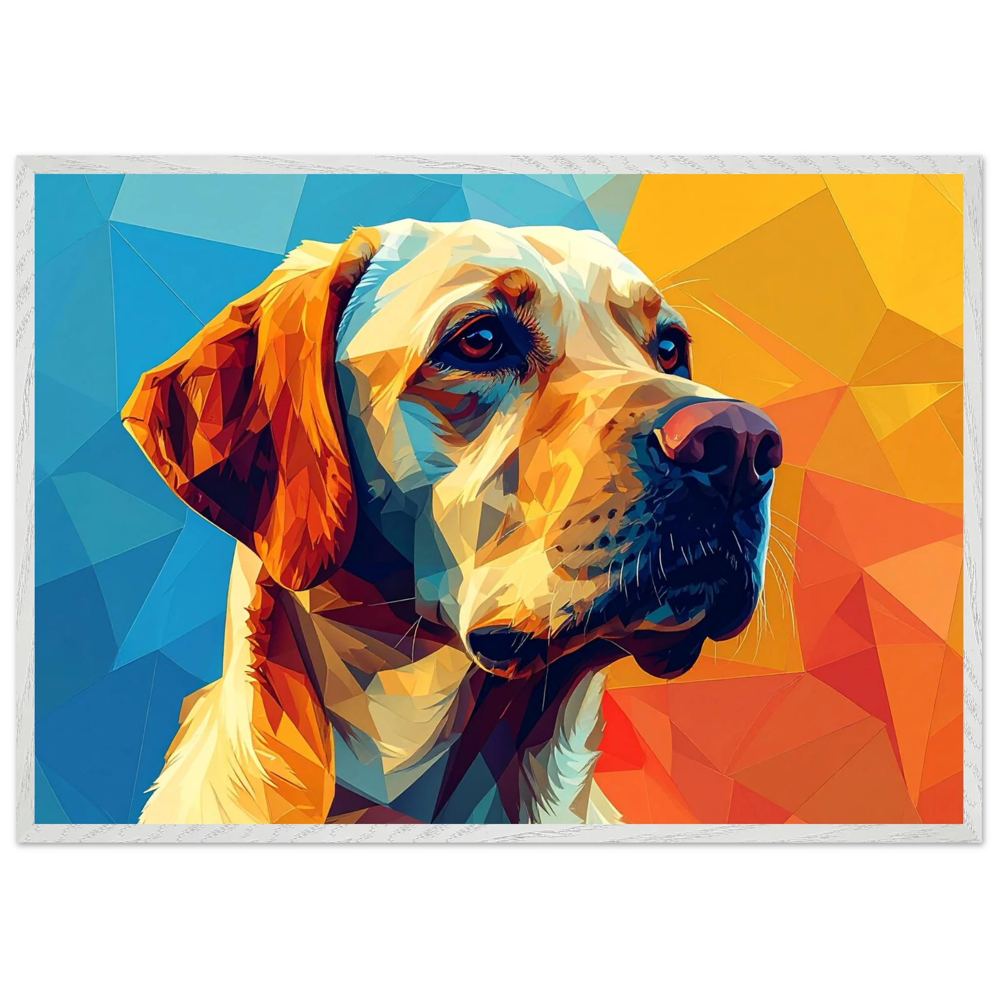 Labrador-Retriever-Portrait: Premium-Poster aus halbmattem Premium-Papier mit Holzrahmen-petllective