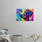 Bunter Hund Pop Art Kunstdruck – Modernes Wandbild für Tierfreunde-petllective
