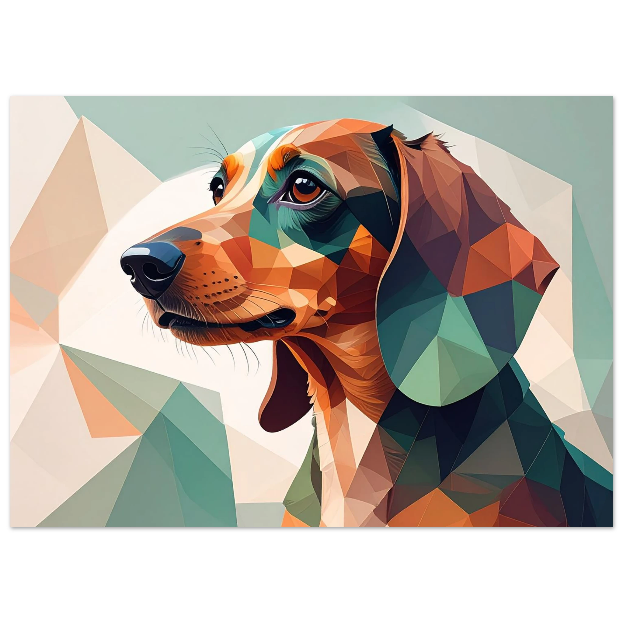 Dackel Kunstdruck Wandbild – Geometrisches Hunde Poster Fine Art-petllective