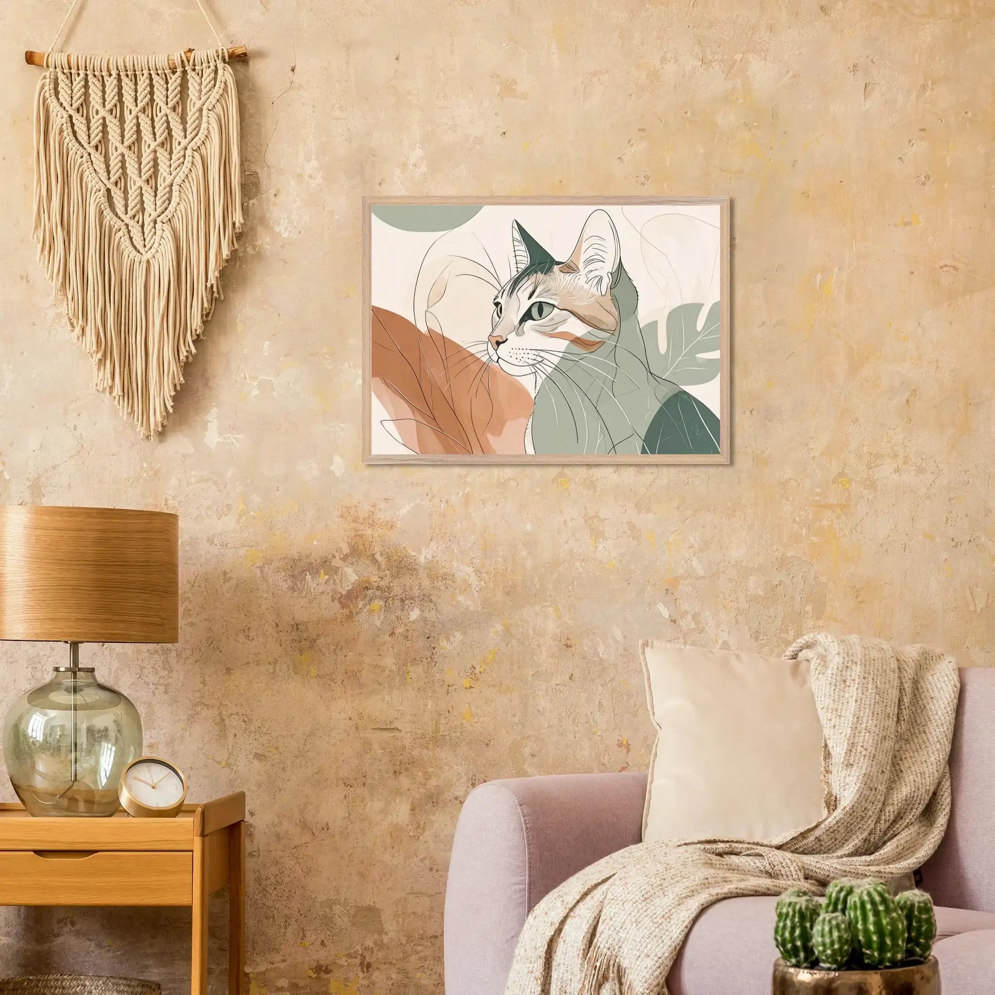 Katzen Kunstdruck Wandbild – Premium Poster mit Holzrahmen-petllective