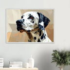 Geometrisches Dalmatiner Kunst-Poster – Gerahmt, für Modernes Interieur mit Charakter-petllective