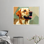 Abstrakter Labrador: Gerahmtes Premium-Poster in facettenreichen Farben – Dein perfekter Wandschmuck-petllective