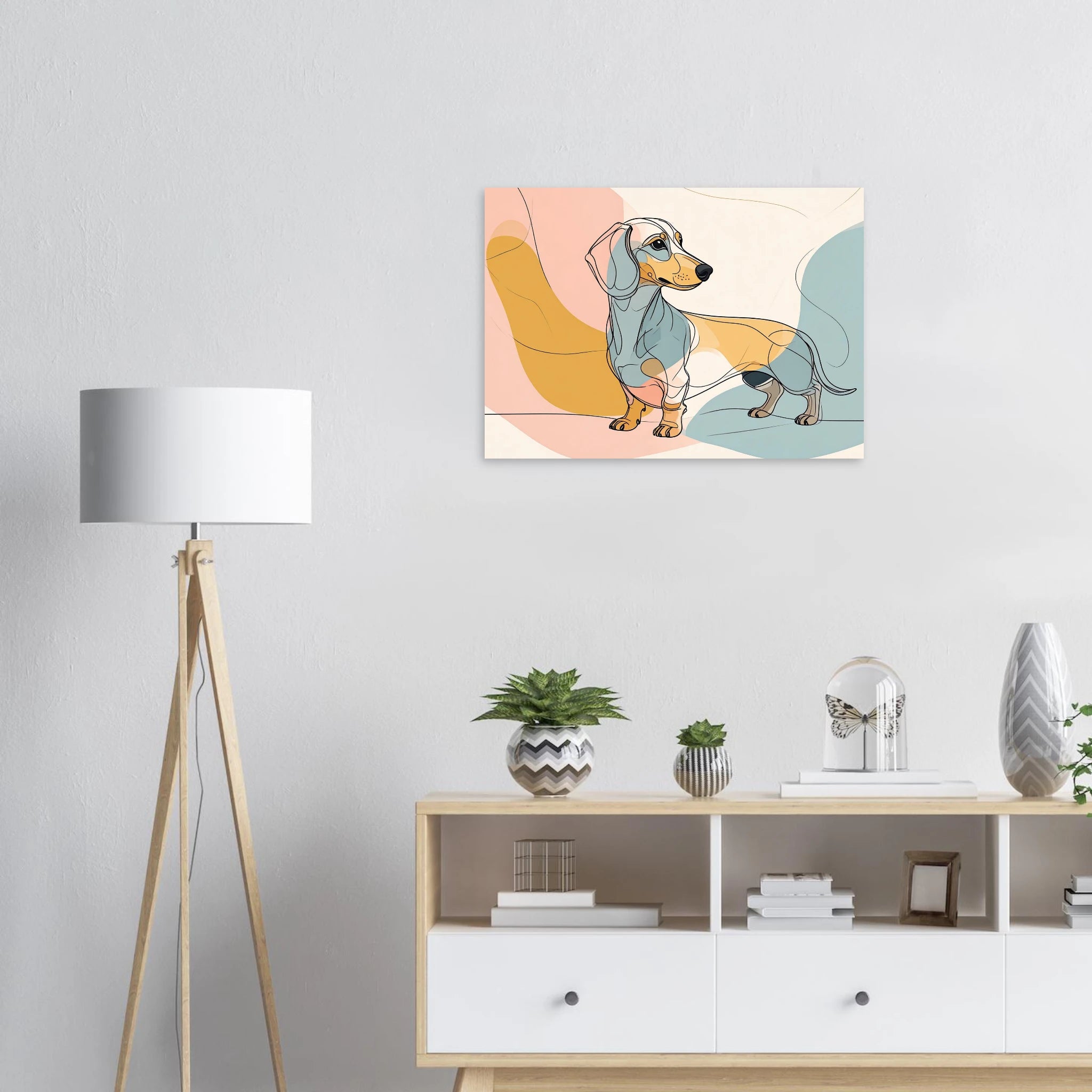 Dackel Illustration Kunstdruck Wandbild – Fine Art Poster-petllective