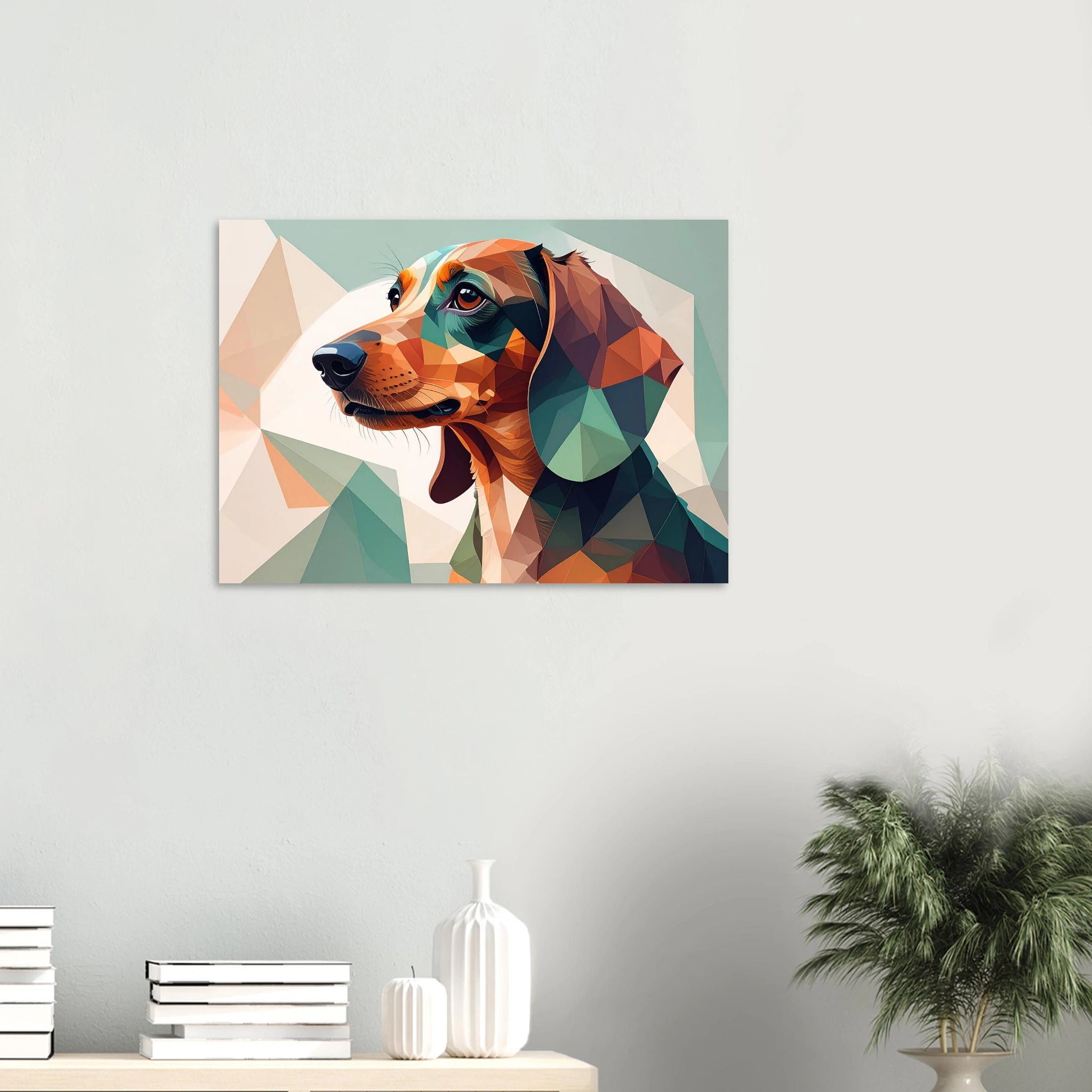 Dackel Kunstdruck Wandbild – Geometrisches Hunde Poster Fine Art-petllective