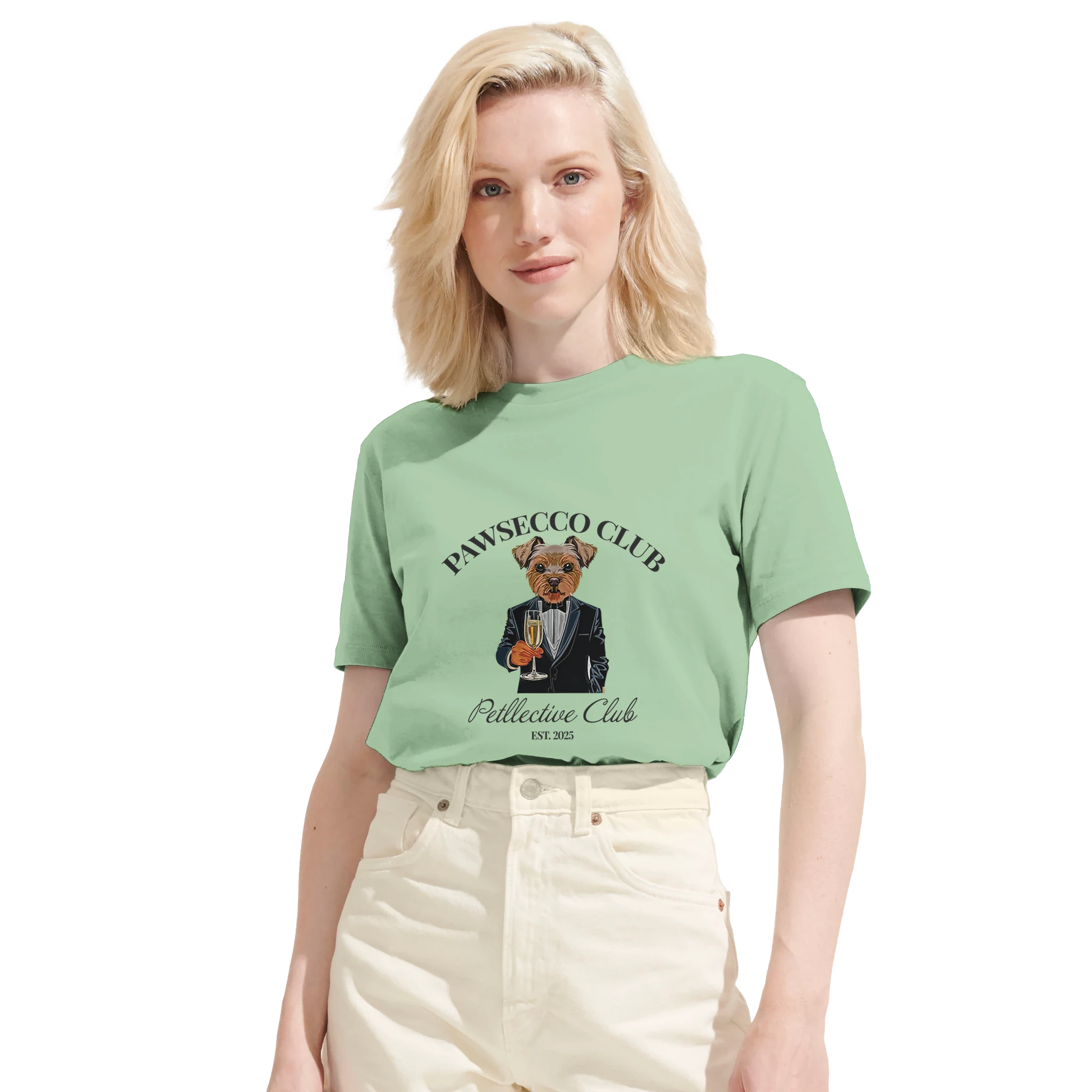 Unisex Bio-Baumwoll T-Shirt „Pawsecco Club“ – Petllective Club Edition-petllective