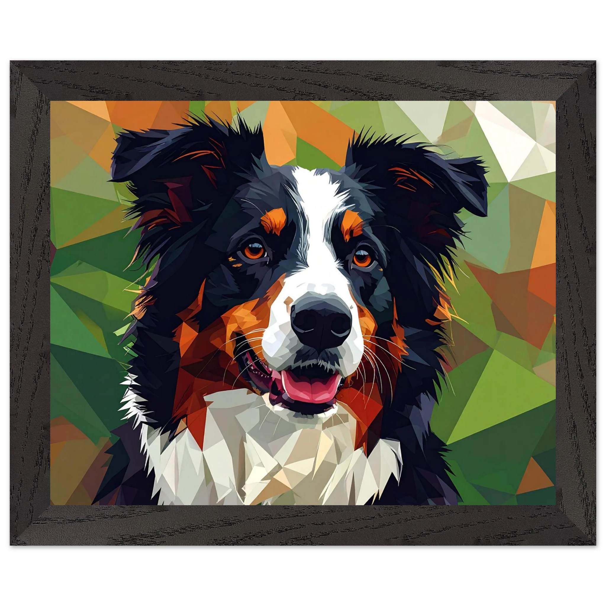 Abstrakter Border Collie Premium-Poster – Lebendige Tierkunst für Ihr Zuhause mit Rahmen nach Wahl-petllective