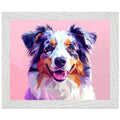 Gerahmtes Poster – Abstrakter Austrailien Shpeard | Pet Art - Soft Paws - petllective