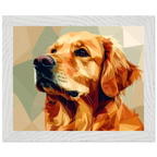 Golden Retriever Pop Art Premium-Poster mit Holzrahmen – Lebendige Wandkunst in deiner Wunschgröße und Rahmenfarbe-petllective