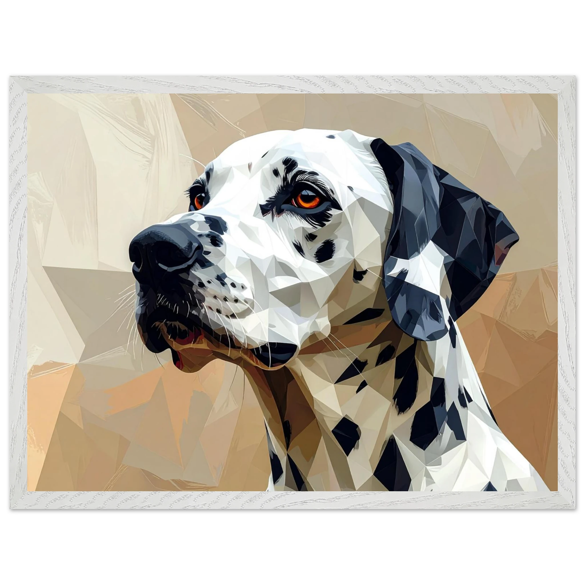 Geometrisches Dalmatiner Kunst-Poster – Gerahmt, für Modernes Interieur mit Charakter-petllective