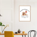 Retriever Rosé Club Wandbild – Hund Illustration im Premium Holzrahmen-petllective