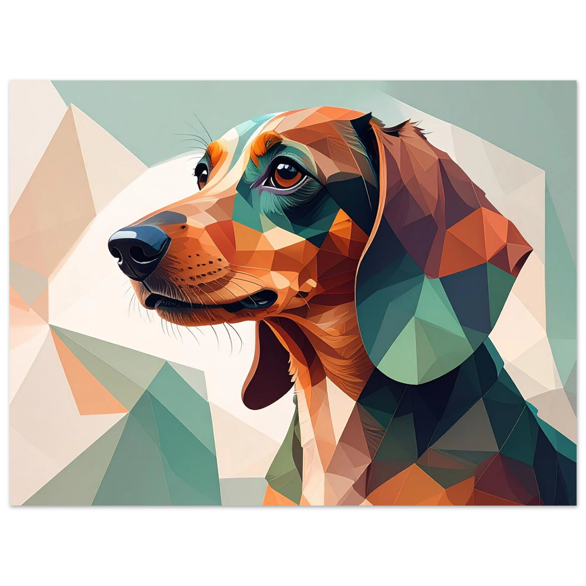 Dackel Kunstdruck Wandbild – Geometrisches Hunde Poster Fine Art-petllective
