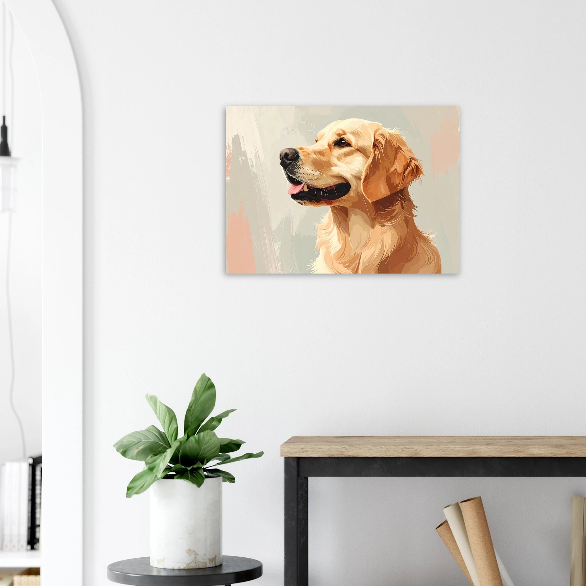 Golden Retriever Portrait Kunstdruck – Lebendige Tierkunst für dein Zuhause-petllective