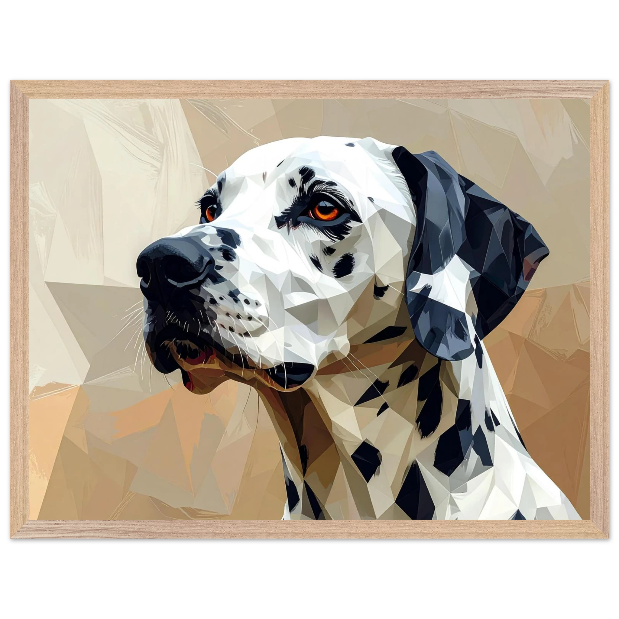 Geometrisches Dalmatiner Kunst-Poster – Gerahmt, für Modernes Interieur mit Charakter-petllective