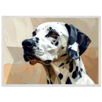 Geometrisches Dalmatiner Kunst-Poster – Gerahmt, für Modernes Interieur mit Charakter-petllective