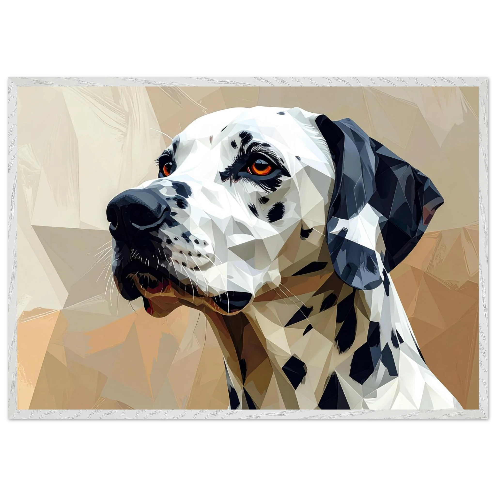 Geometrisches Dalmatiner Kunst-Poster – Gerahmt, für Modernes Interieur mit Charakter-petllective