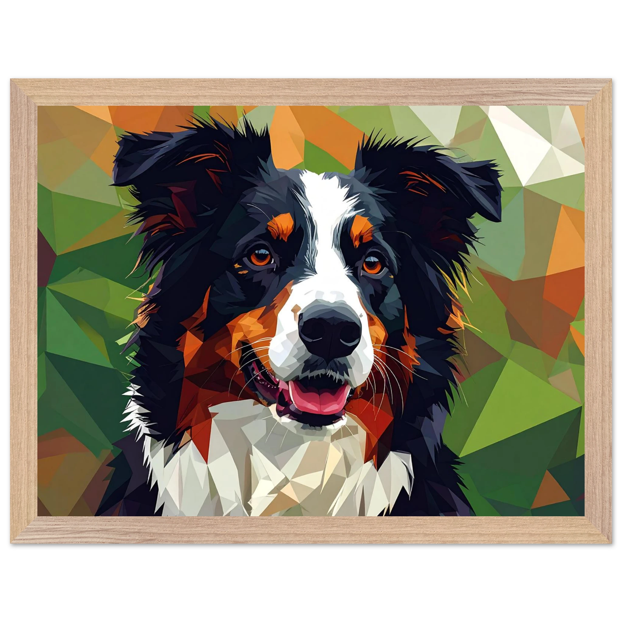 Abstrakter Border Collie Premium-Poster – Lebendige Tierkunst für Ihr Zuhause mit Rahmen nach Wahl-petllective