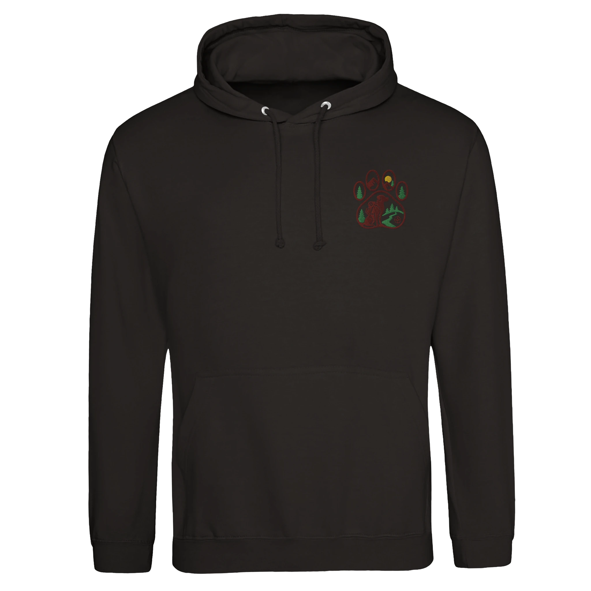 Wanderlust Unisex College Hoodie mit gesticktem Pfoten-Motiv – Design für Abenteurer-petllective