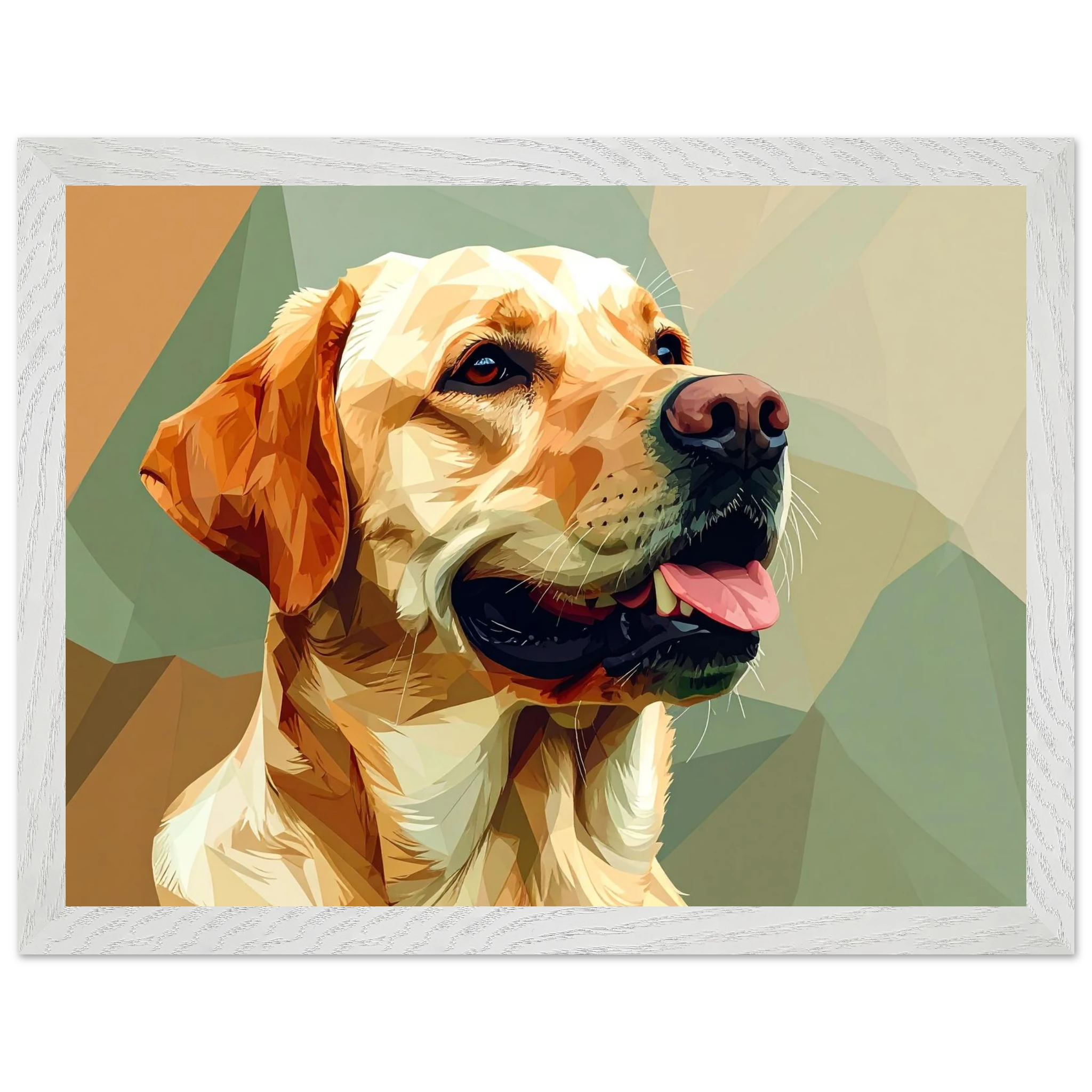 Abstrakter Labrador: Gerahmtes Premium-Poster in facettenreichen Farben – Dein perfekter Wandschmuck-petllective