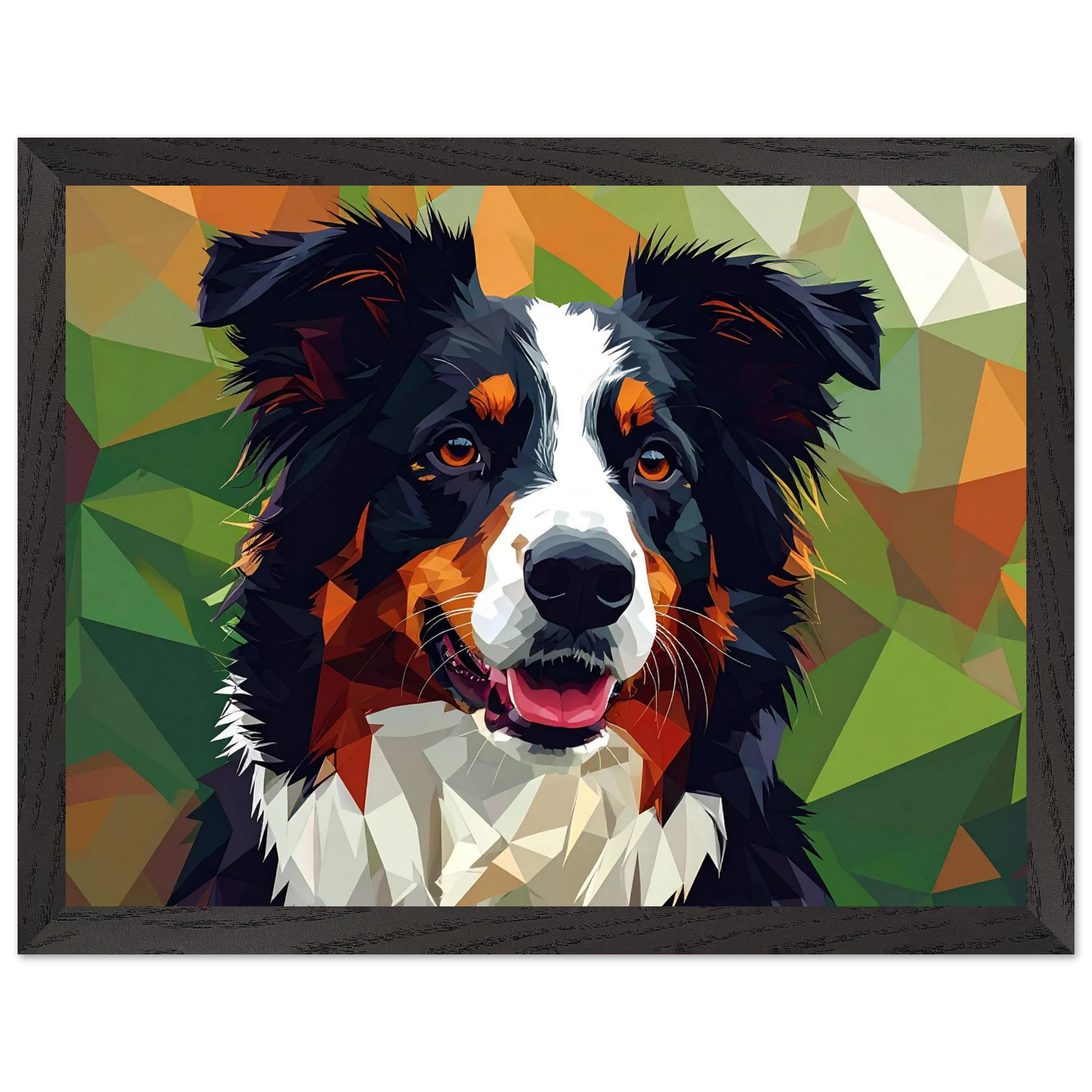 Abstrakter Border Collie Premium-Poster – Lebendige Tierkunst für Ihr Zuhause mit Rahmen nach Wahl-petllective